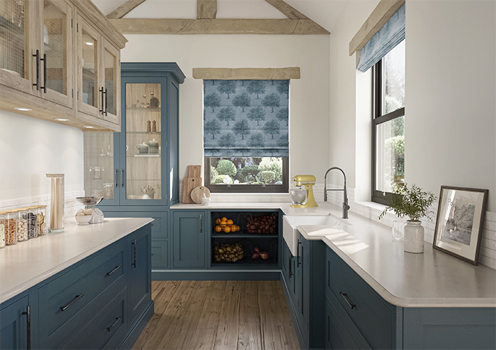 Vintage Tree Velvet, Monochrome - Twist&Fit Roman Blind - Image 8